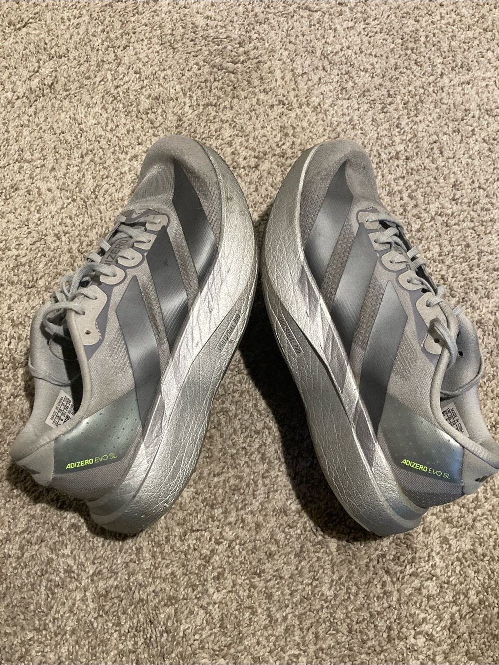 adidas Adizero Evo SL Running Shoes - Gray - Picture 4 of 10